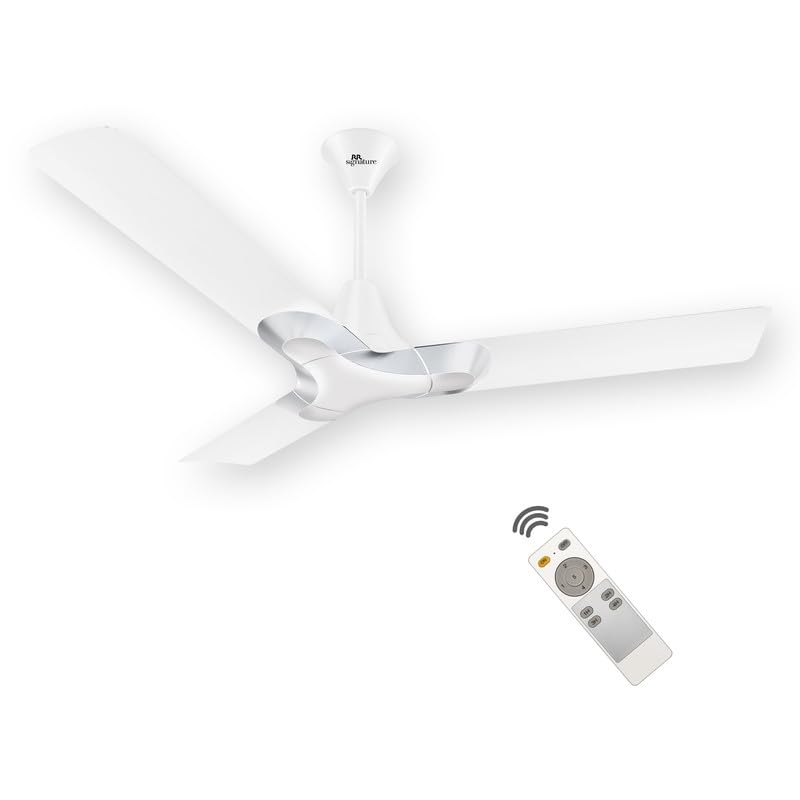 Rr Signature New York Brooklyn 5 Star Bldc Ceiling Fan With Remote I High Speed I Ceiling Fan For Home Chrome White, 3 + 2 Years