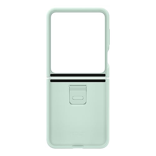 Samsung Galaxy Z Flip5 Silicone Phone Case With Ring, Clear Protective Cover With Soft Matte Finish, Secure Finger Grip, Stylish