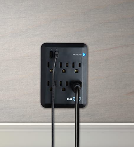 Elac Protek 6 Outlet Surge Protector/Power Conditioner With Dual Usb