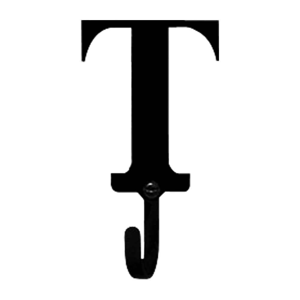 Village Wrought Iron Letter T Wall Hook Small