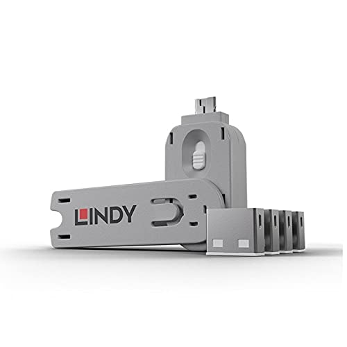 Lindy Usb Port Blocker   Pack Of 4, White (40454)