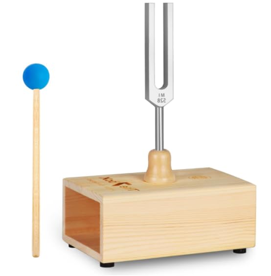 Didibirdi 528 Hz Tuning Fork With Exquisite Wooden Resonance Box,Aluminum Alloy Material With Silicone Hammer, For Reduce Stress