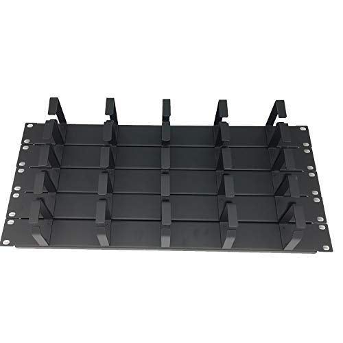 Qiaoyoubang (5 Pack) 1U 5 D Ring Cable Manager   19 Inch Horizontal Rack Mount Metal Server Rack Wire Management