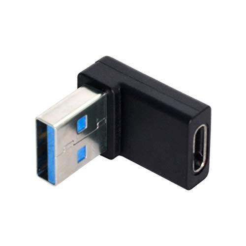 Cablecc USB-C Type C Female 90 Degree Down Angled to USB 3.0 A Male Data Adapter for Laptop Desktop