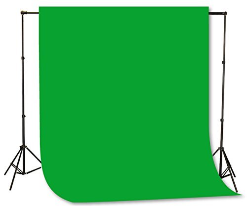 Fancierstudio Green Screen Background Stand Backdrop Support System Kit with 6ft x 9ft Chromakey Green Muslin Backdrop by Fancie