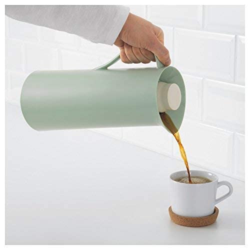 THERMOS Behovd Vacuum Thermos Carafe, 33.8 Ounces, Green, Durable Polypropylene Material