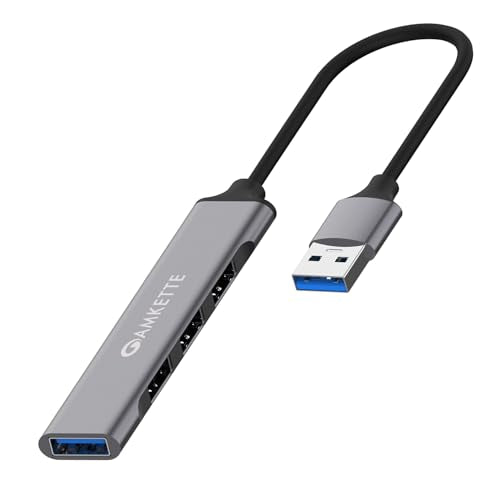 Amkette 4 Port Usb Hub For Laptop/Pc With Usb 3.0 Port For 5 Gbps Superspeed Data Transmission,1*Usb 3.0 Ports, 3*Usb 2.0 Port,S