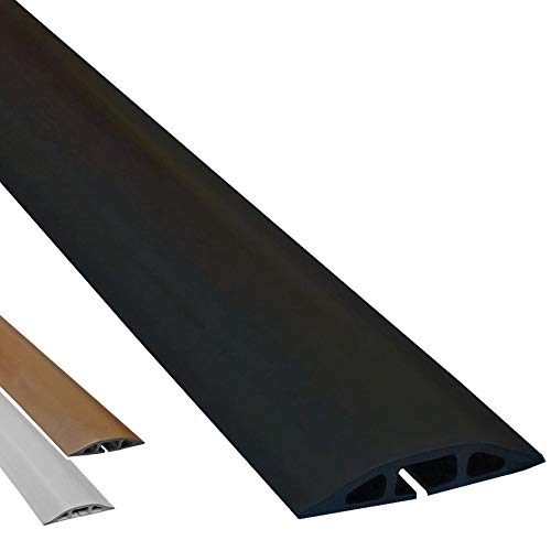Electriduct D 2 Low Profile Rubber Duct Cord Cover Floor Cable Protector   5 Feet   Black (Raw Rubber Material)