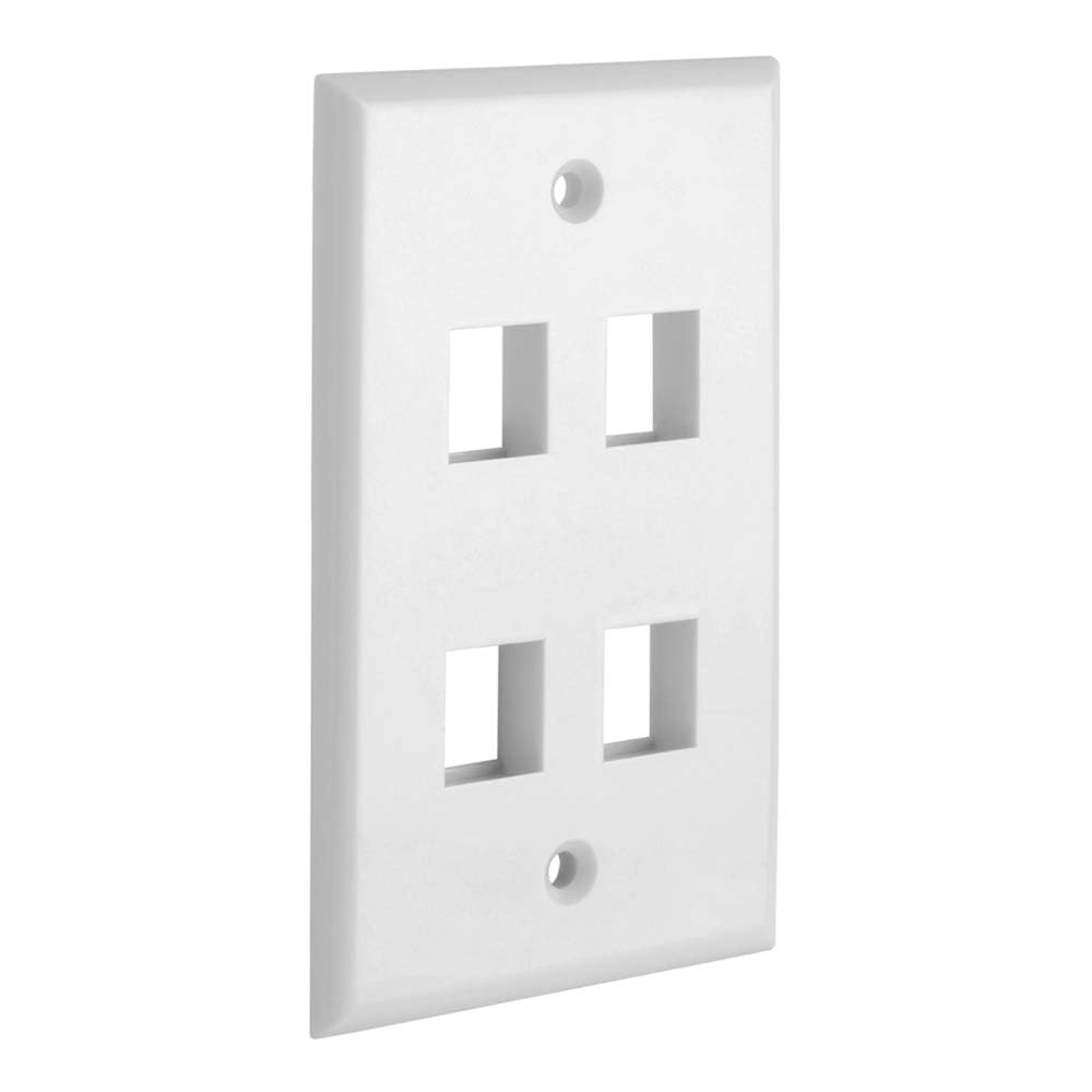 Cmple  4 Port Keystone Wall Plate 1 Gang Wall Plate with Standard Size Ethernet Wall Plate Keystone Wall Plate Compatible with 