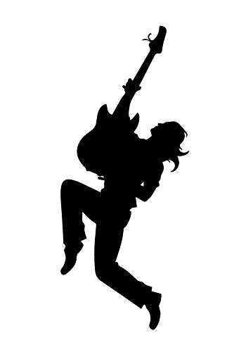 Sign Ever Guitar Sticker Fretboard Acoustic Electric For Guitar Wall Bedroom Electric Rocking Man Black Decals L X H 9.5 X 22.5 