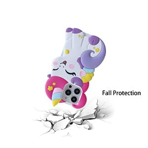 Wifantien 3D Cute Unicorn Case For Iphone 12 Pro Max, 6.7 Inch, Cartoon Kawaii Fashion Character Horse Shape Soft Silicone Case