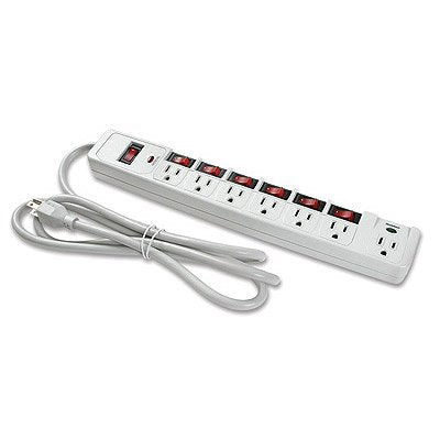 7 Outlet Surge Protector W/Individual Switches