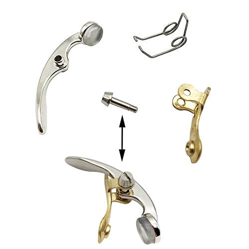 Tuoren Trumpet Valve Repair Kit With Finger Buttons Connecting Rods Valve Caps Piston Guides Spring Felt Washer Water Key Spit V