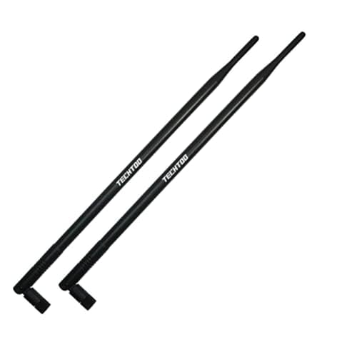 TECHTOO 9dBi WiFi Antenna with SMA Male (SMA-Plug) Connector Compatible W/Foscam Anran Haloview IP Camera & Other Wireless Security Camera Antenna - 2.4Ghz Wireless Networking Device (SMA-Plug 2Pack)