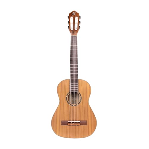 Ortega Guitars 6 String Family Series 1/2 Size Nylon Classical Guitar W/Bag, Right, Cedar Top-Natural-Satin, (R122-1/2)
