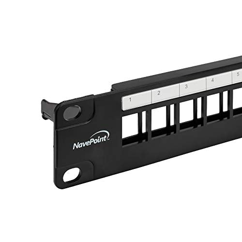 Navepoint 24 Port Modular Patch Panel,1U, Black