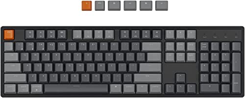 Keychron K10 Full Size Layout 104 Key Wireless Mechanical Keyboard, Hot Swappable Rgb Backlight With Gateron G Pro Brown Switch Aluminum Bluetooth/Wired Gaming Keyboard For Mac Windows