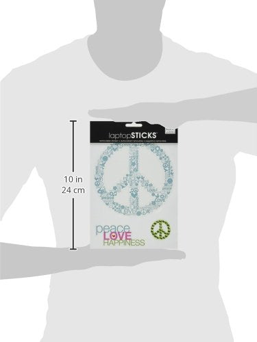 Me & My Big Ideas Removable Laptop Sticker, Peace Love, Blue