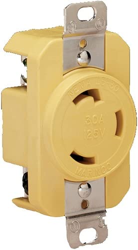 Marinco 305Crr 30A Receptacle   Yellow   125V