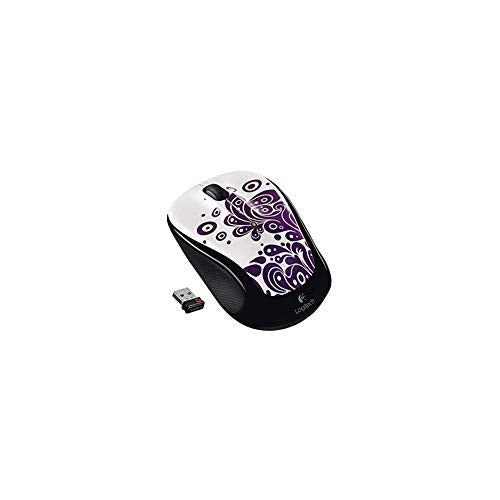 Logitech 910 002963 M325 Wireless Mouse  (Purple Swirls)
