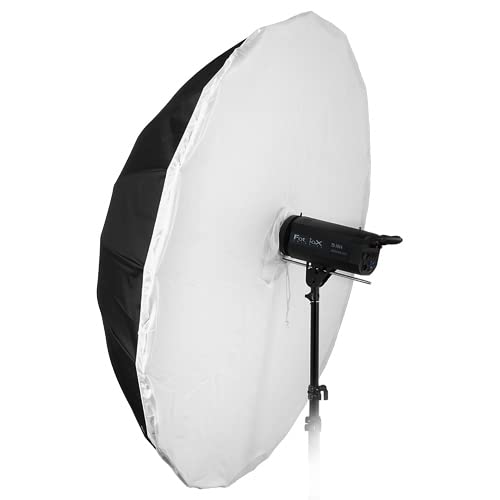 Fotodiox Pro 60In Parabolic White Reflective Umbrella Kit With Diffusion Cover   16 Rib Black/White Photographic Umbrella