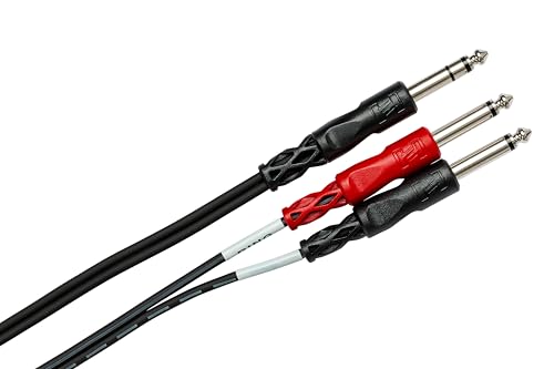 Hosa Stp-202 1/4 Trs To Dual 1/4 Ts Insert Cable, 2 Meters