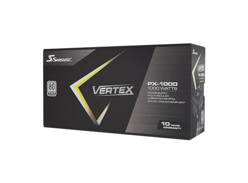 Seasonic Vertex Px 1000 | 1000W | 80+ Platinum | Atx 3.0 & Pcie 5.0 Ready | Full Modular | Atx Form Factor | Low Noise | Premium