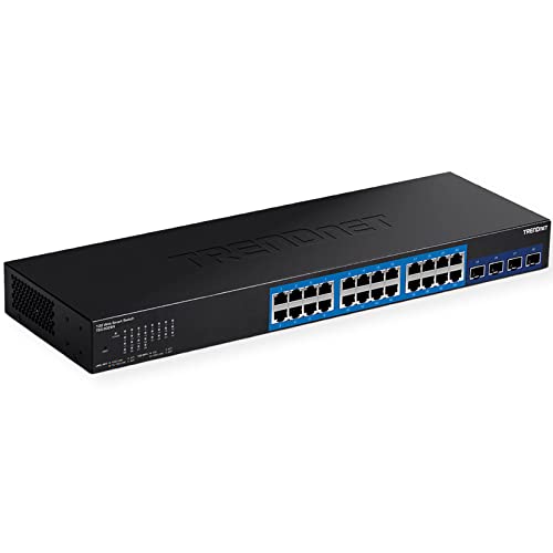 Trendnet 28 Port Web Smart Switch, 24 X Gigabit Ports, 4 X 10G Sfp+ Slots, High Speed Network Uplinks, 128 Gbps Switching Capaci
