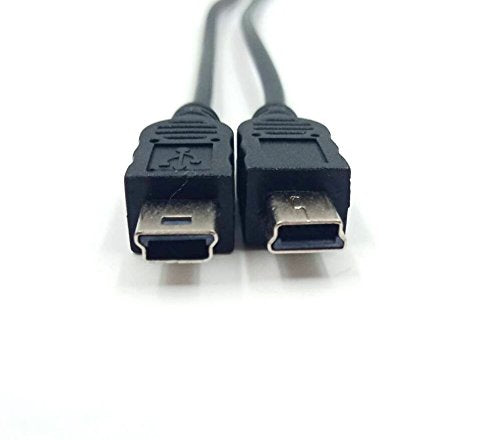 Mini Usb 1 To 2 Y Splitter Cable, Haokiang 1Ft/30Cm Injection Molding Usb 2.0 Mini 5 Pin Female To Double 2 Male Converter High Speed Charging Cable Cord (Mini F/2M)