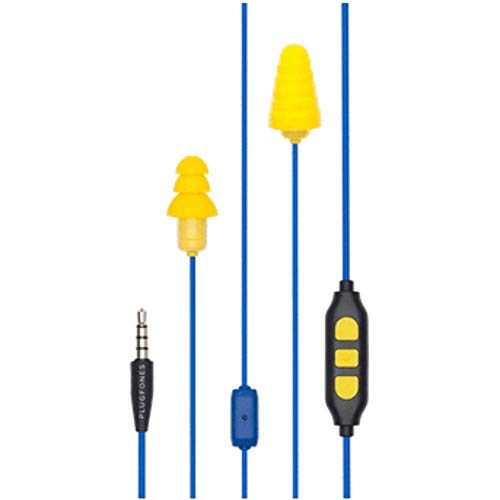 Plugfones Guardian Plus, Earplugs With Audio, 26 Db Nrr, Noise Isolating Mic And Controls