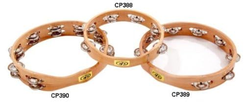 Cp390 10'' Wood Tambourine, Headless, Double Row Jingles