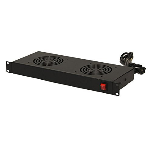 Navepoint Rack Cabinet Mounted Server 2 Fan Unit Cooling System With 2 Fans 110V Blk 1U