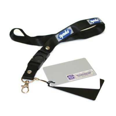 Opteka Pocket-Sized Grey Card White Balance Card 18% Exposure Photography Custom Calibration Camera Checker Set With Quick Relea