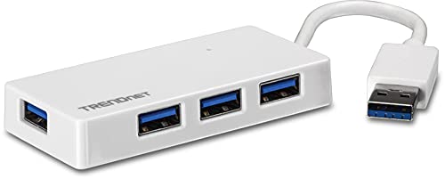 Trendnet 4 Port Usb 3.0 Compact Mini Hub With Built In Usb 3.0 Cable, Plug & Play, Compatible With: Linux, Windows, Mac, Nintend