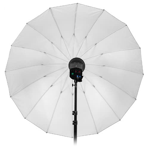 Fotodiox Pro 60In Parabolic White Reflective Umbrella Kit With Diffusion Cover   16 Rib Black/White Photographic Umbrella