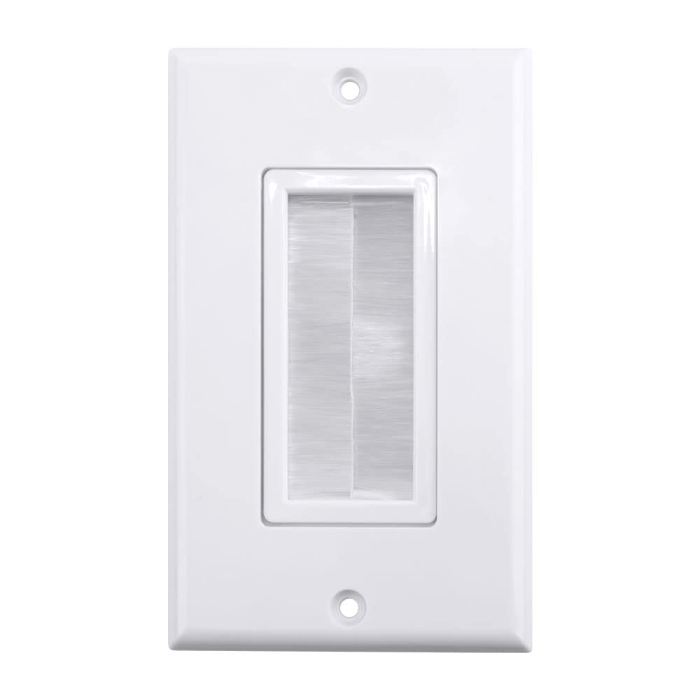Construct Pro Single Gang D  Cor Brush Plate (White Plate W/White Brush)