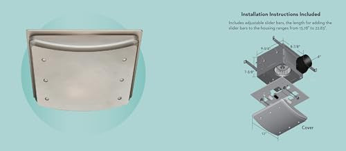 Good Housekeeping 90064 Buckingham Decorative Bathroom Ventilation Exhaust Fan With Light And Nightlight, Medium, Brushed Nickel