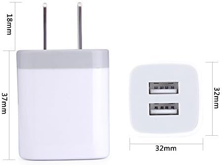 Wall Charger,Usb Brick 3Pack 2.1A/5V Dual Port Usb Plug Charger Cube Power Adapter Fast Charging Block For Iphone 16 15 14 13 12