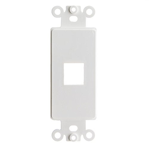 Decora Wall Plate Insert, 1 Hole Keystone Jack, Single Gang, White