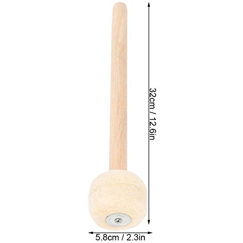 2Pcs Wool Felt Drum Mallet Drum Stick With Wooden Handle Precussion Instrument Band Accessories 12.6 X 2.3 X 2.3In For Snare Dru