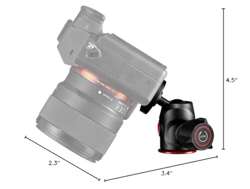 Manfrotto 492 Centre Ball Head, For Camera Tripods, Ball Head In Lightweight And Strong Aluminium, Camera Stabilizer, Photograph
