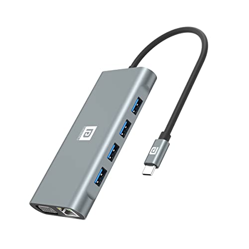 Portronics Mport 11C Usb C Hub (11In1), Multiport Adapter With 4K Hdmi, Ethernet, 100 W Pd Charging, Vga, 4 X Usb 3.0, Sd/Micr