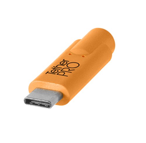 TetherPro USB C to USB A Female Adapter (Extender) Cable | for Fast Transfer and Connection Between Camera and Computer | High Visibility Orange | 15 Feet (4.6 m) | Tether Tools