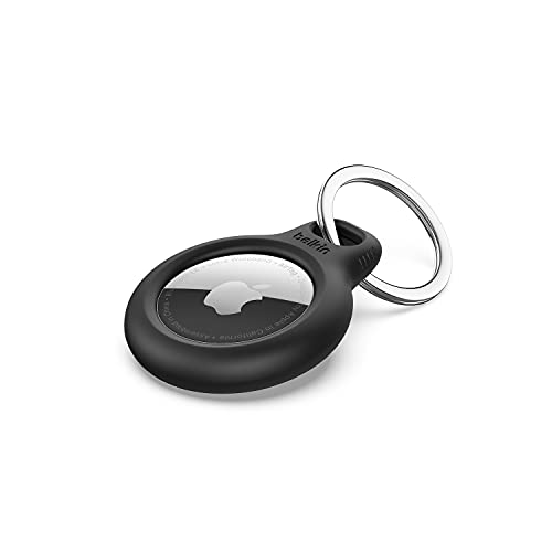 Belkin Airtag Case With Key Ring, Secure Holder Protective Cover For Air Tag With Scratch Resistance Accessory   Black