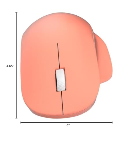 Microsoft Bluetooth Ergonomic Mouse - Peach - With Comfortable Ergonomic Design, Thumb Rest, Up To 15Months Battery Life. Works