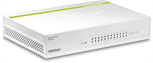 Trendnet 24 Port Gigabit Greennet Switch, Qos, 48 Gbps Switching Fabric, Fanless, Plug & Play, Half & Full Duplex, Teg S24D,Whit