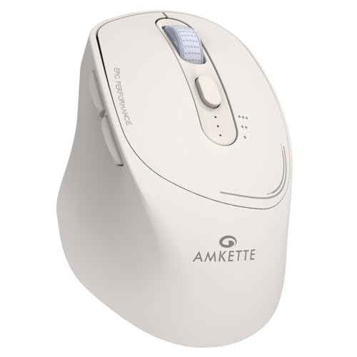 Amkette Hush Pro Epic Rechargeable Wireless Mouse/Bluetooth Mouse | 3 Device Connectivity With Bluetooth And Usb 2.4 Ghz | 2400 