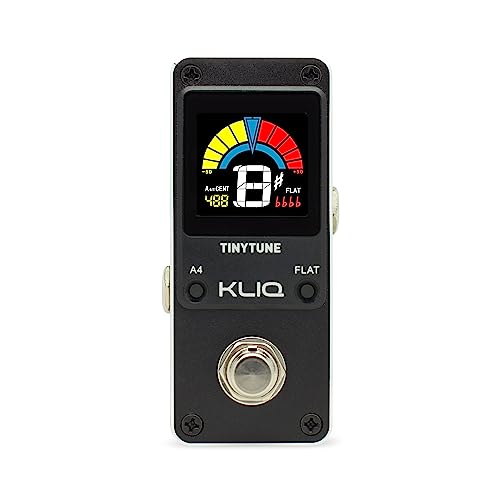 Kliq Tinytune Tuner Pedal For Guitar And Bass - Mini - Chromatic - With Pitch Calibration And Flat Tuning (Power Supply Required