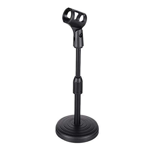 Spykart Universal Desktop Microphone Stand, Heavy Iron Base Adjustable Mic Tabletop Stand With Microphone Clip