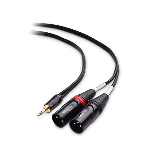 Senor Cable 3.5Mm 1/8 Inch Trs To 2 Xlr Cable, Male To Male Aux To Dual Xlr Breakout Cable   (6 Feet)